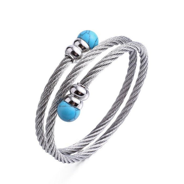 New Fashion Simple Stainless Steel Elastic Twisted Bracelet Bangle