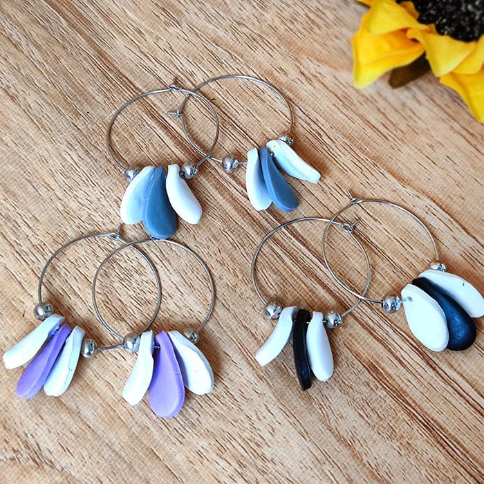 Personalized Vacation Style Irregular Geometry Simple Soft Pottery Large Earrings Earrings