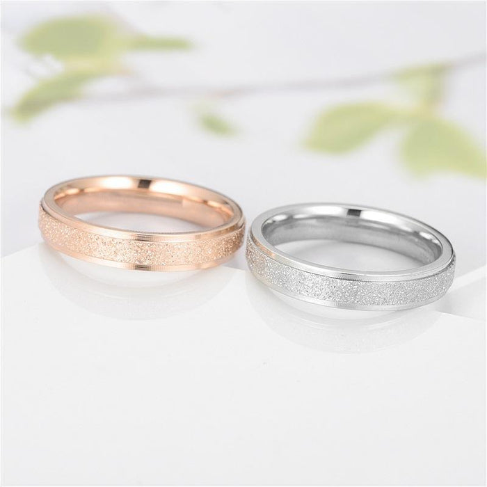 Stainless Steel Frosted Ring