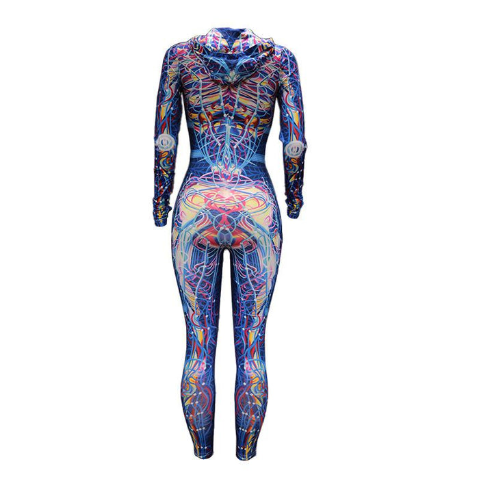 New Halloween Organ Print Role-playing Suit Cosplay Jumpsuit