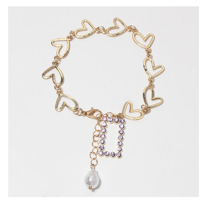 Fashion Vintage Heart Padlock Bow Ladies Bracelet