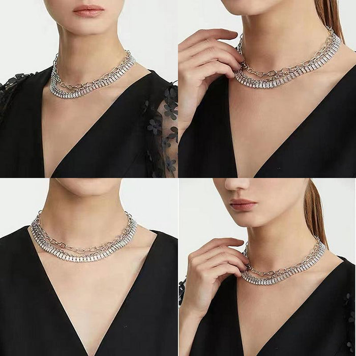 New Personality Fashion Zircon Necklace Clavicle Chain Ladies Necklace