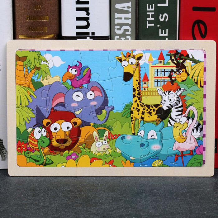 24 Pieces of Wooden Puzzle for Children