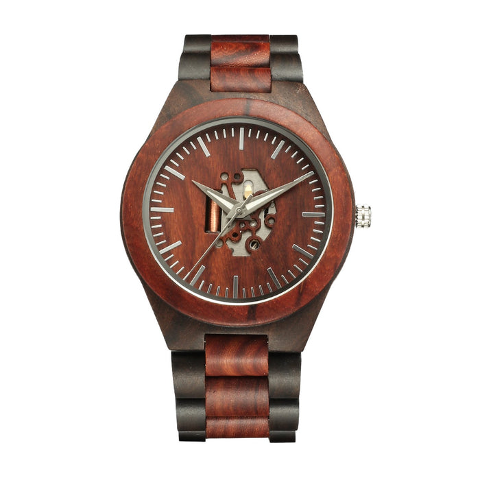 New Men's Hollow Wooden Watch Wooden Quartz Watch