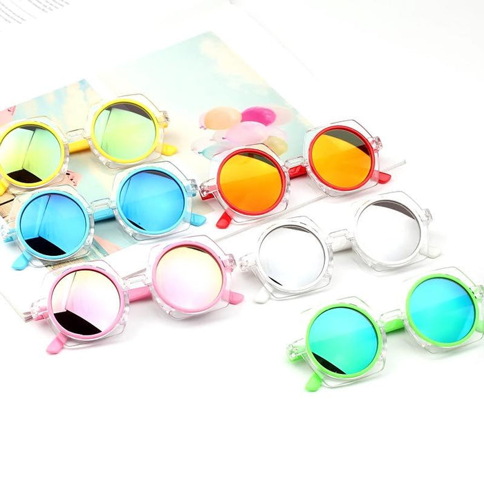 Children's Sunglasses New transparent frame reflective colour