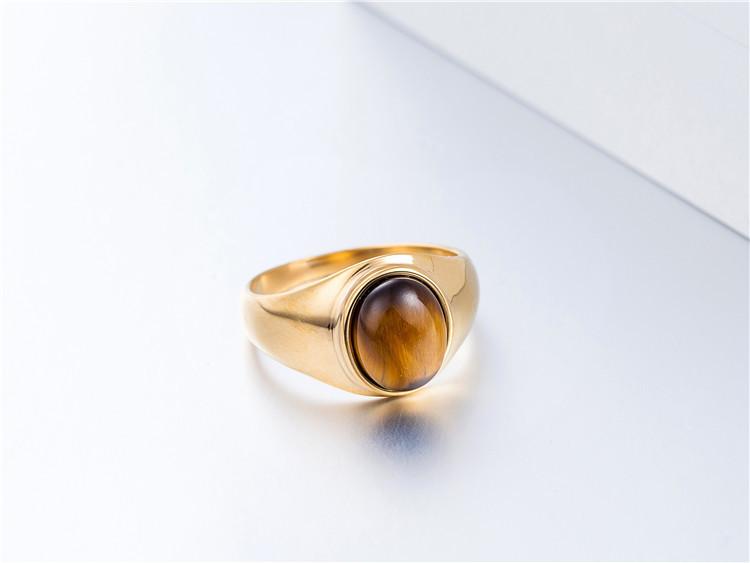 Golden Titanium Steel Ring Fashion Simple Women's Ring