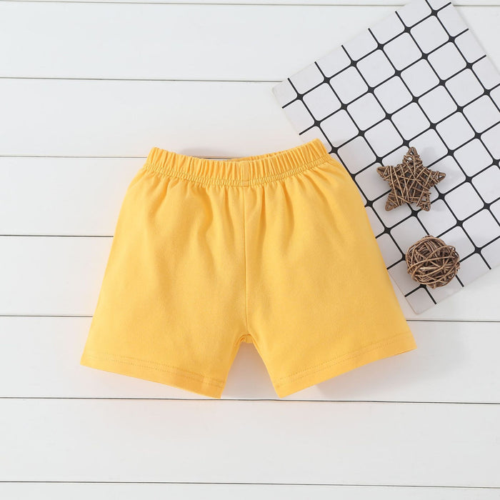 Infant neutral cartoon shorts three piece set