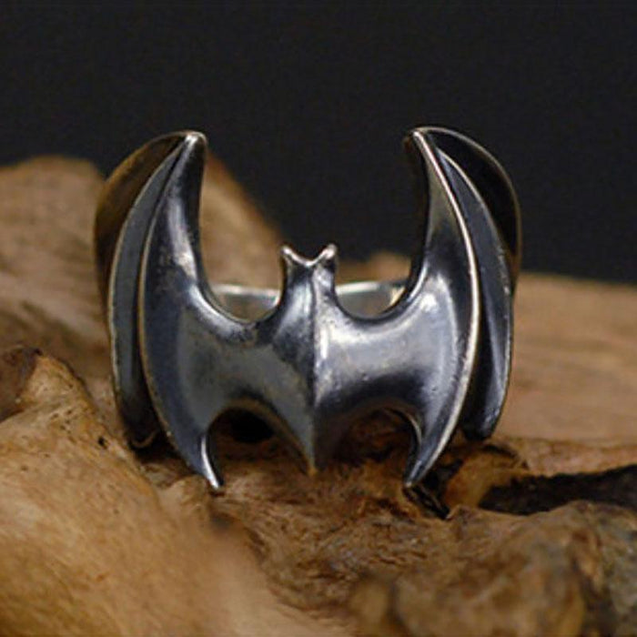 Bat Pattern Domineering Exaggerated Male Ring Adjustable Opening Jewelry