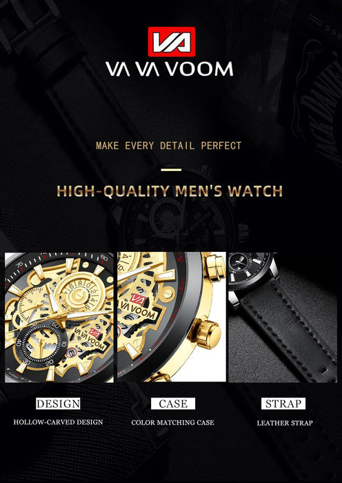 Business Men's Non-Automatic Mechanical Multi-Function Watch Sports Luminous Calendar Belt Watch