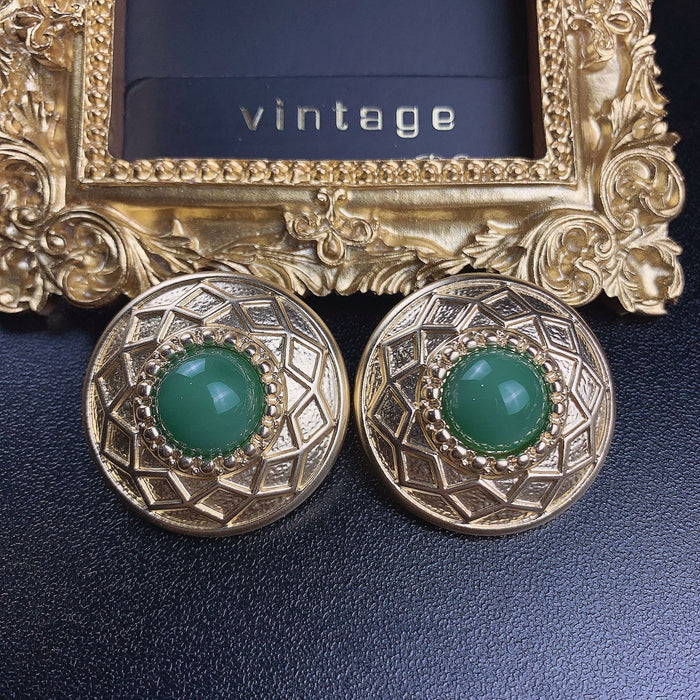 Vintage Women's Jewelry Medieval Earrings Vintage Court Style 925 Silver Needle Earrings Earring Studs