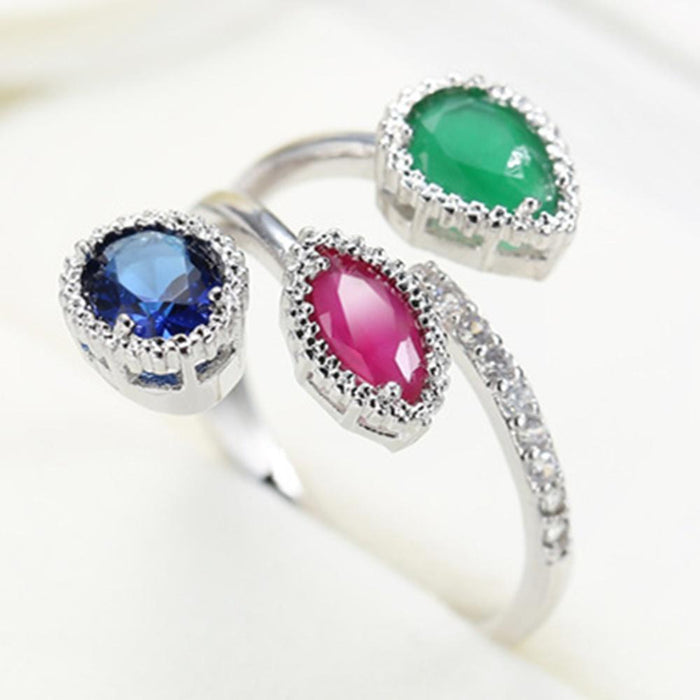 Fashion Character 14K White Gold Plated Adjustable Rings