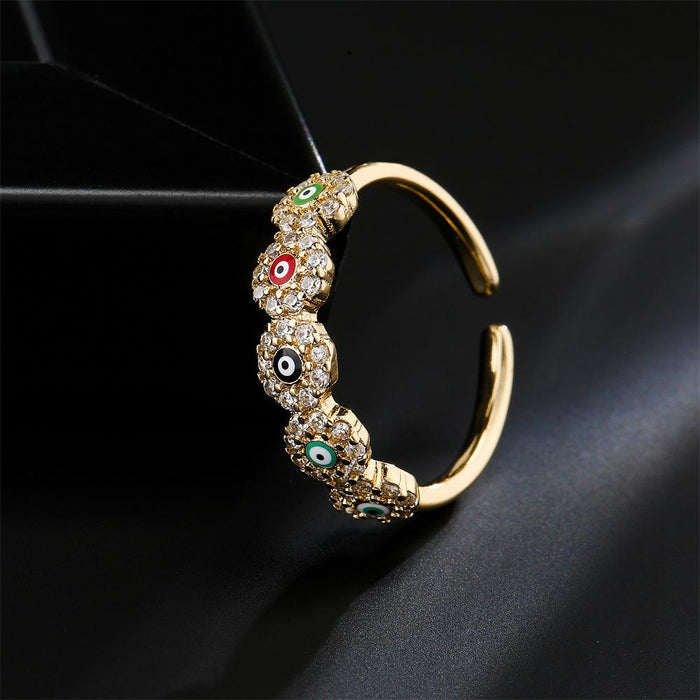 New Gold Color Zirconium Petroleum Magic Eye Ring