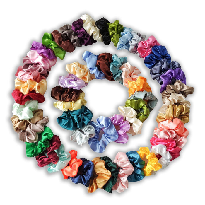 Multicolour Satin Cloth Loop Hair Tie Large Intestine Hair Loop