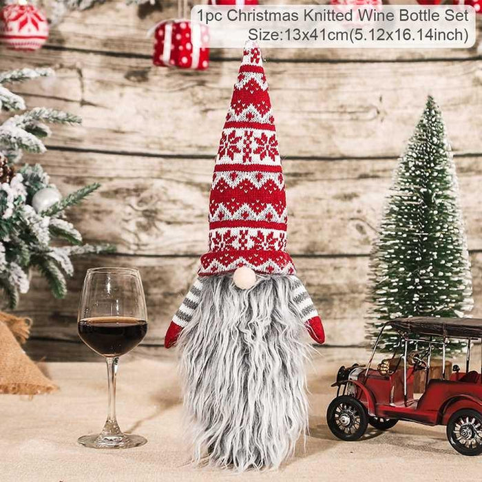 Christmas Decorations For Home Santa Claus Wine Bottle Cover