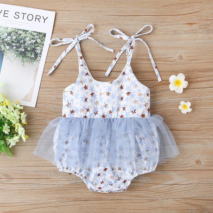 Baby Summer Star Lace Suspender Jumpsuit