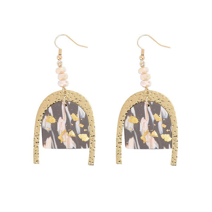 Morandi Soft Pottery Retro Palace Style Simple Earrings Earrings