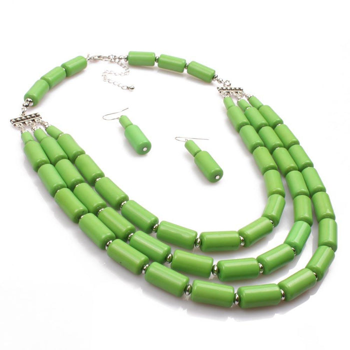 Women's Jewelry BEADED Three Piece Multi-layer Necklace Set