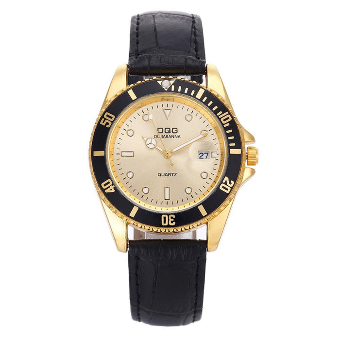 Men Watch Steel and Leather Quartz Fashion Wristwatch-DQG2849