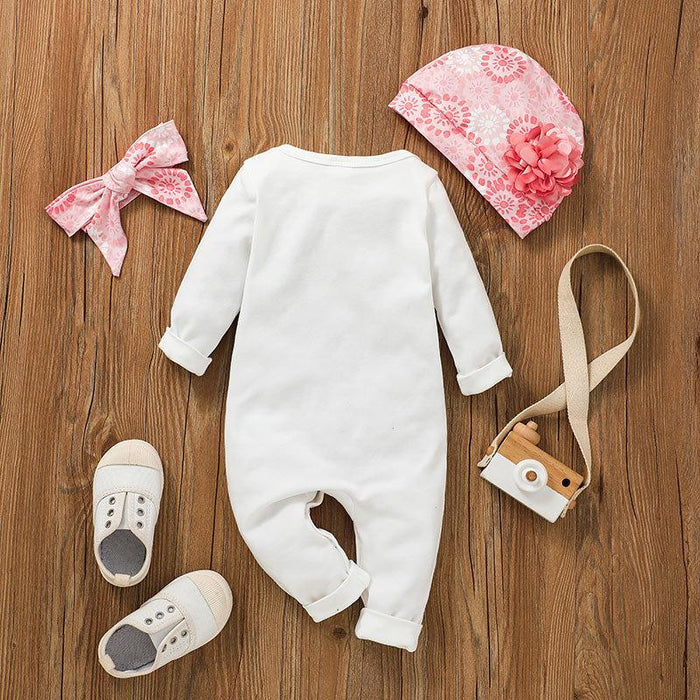 Infant Baby Romper Cute Girls Jumpsuit Hat Set