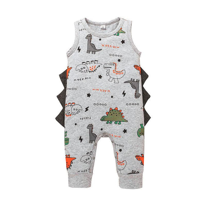 Summer Boys Cartoon Dinosaur Newborn Jumpsuit