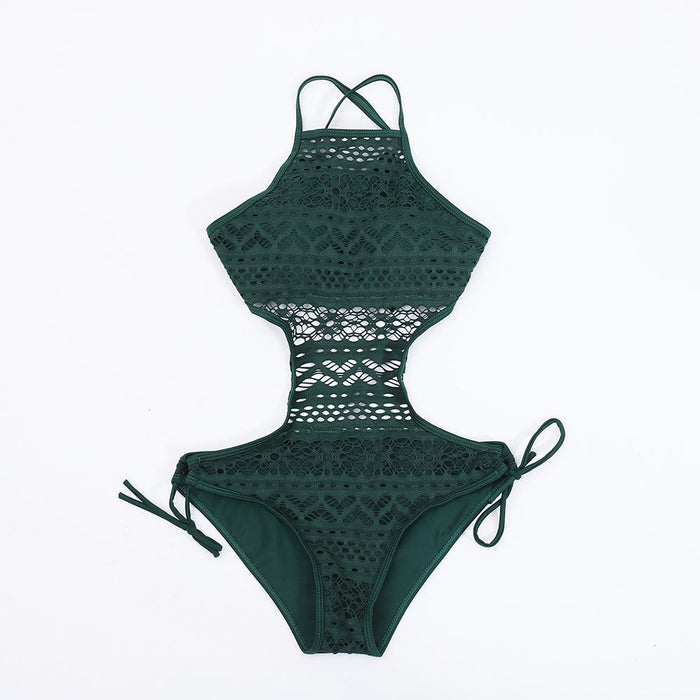 Sexy Lace Cut-out One-piece Bikini Swimsuit