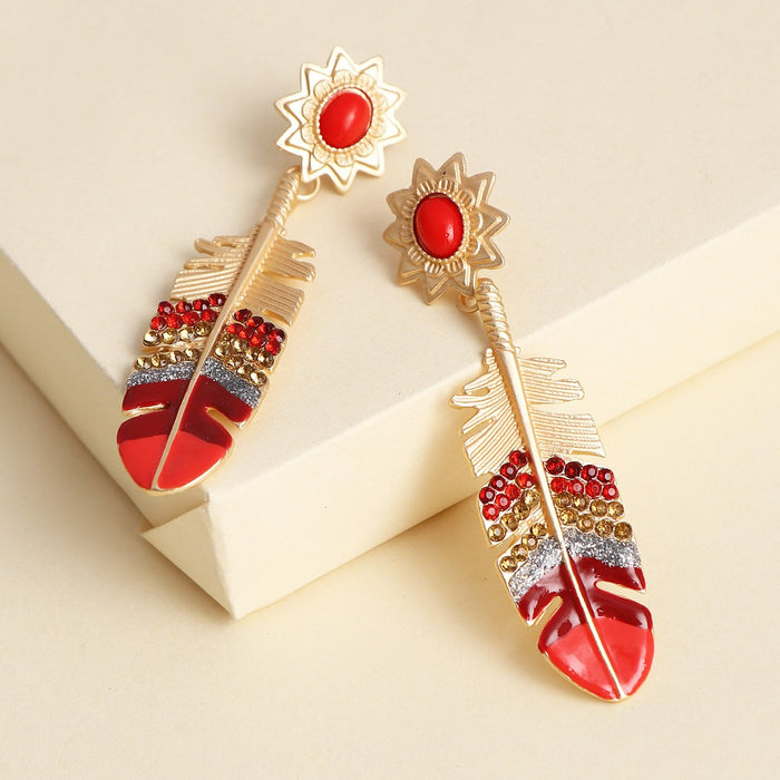 New Female National Style Feather Earrings Accessories