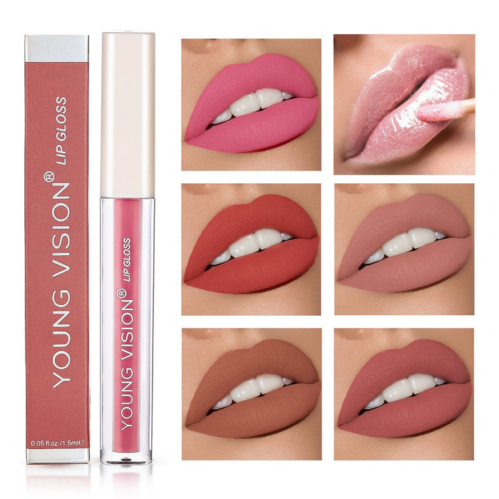 6-colour velvet lip gloss is not easy to stick to the cup