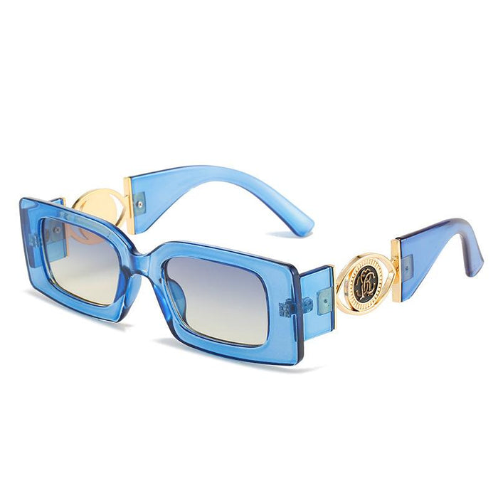 Square small frame metal sunglasses