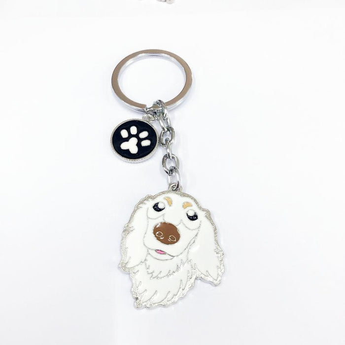 Multicolour Pet Dog Painted Zinc Alloy Keychain