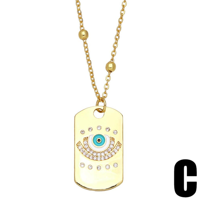 Temperament Drop Oil Diamond Eye Pendant Necklace