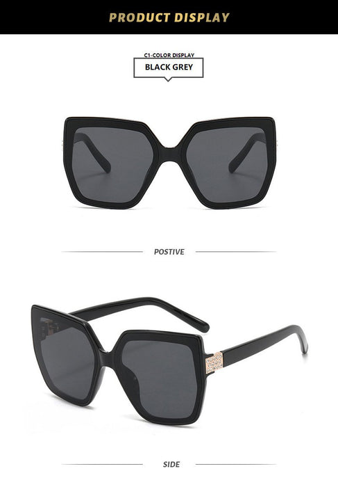 Retro large frame cat's eye square Sunglasses