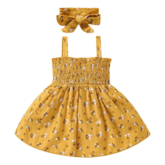 Suspender floral dress children's wear