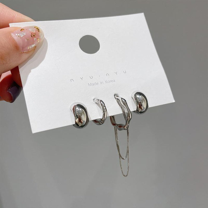 New Simple Irregular Four-Pack Women's Earrings