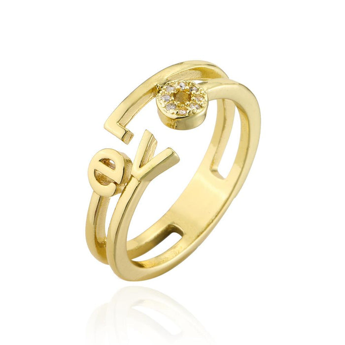 FashionableLove Gold Color Personality Open Ring