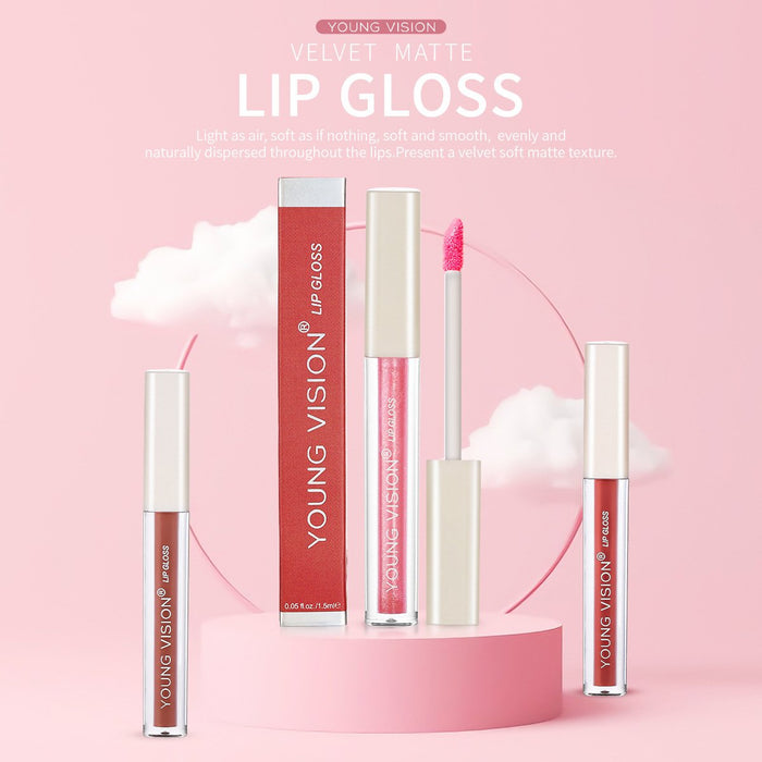 6-colour velvet lip gloss is not easy to stick to the cup