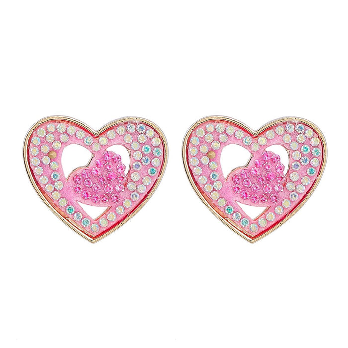 Double Layer Love Acrylic Women's Fashion Earrings Accessories