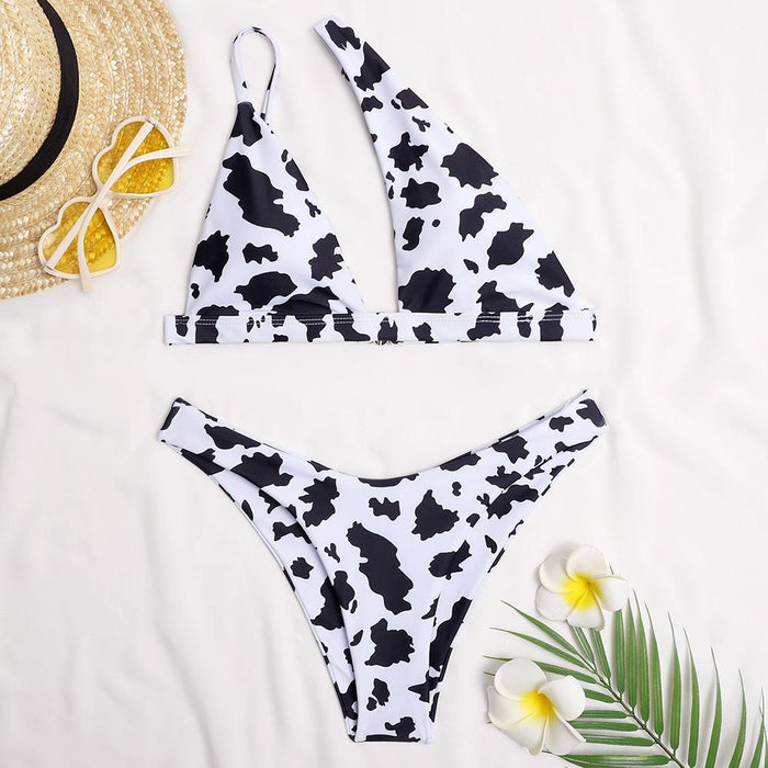 New Cow Print Women's Split Bikini