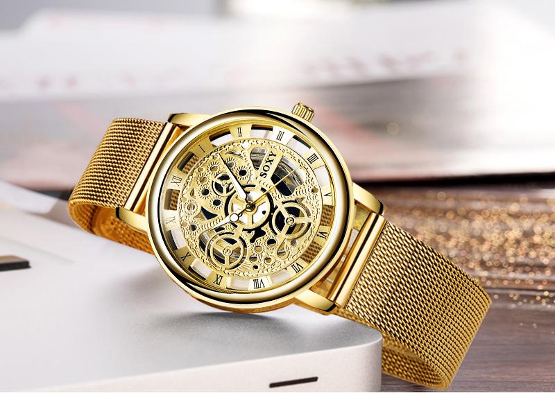 Hollow Steel Watches Men Retro Hombre Quartz Wrist Watch