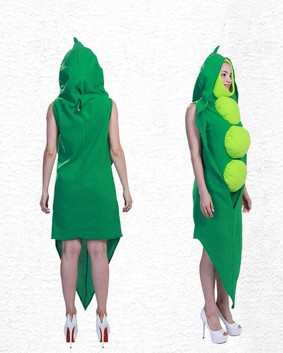 Food Peas Play Costume Halloween Party Cosplay Jumpsuit