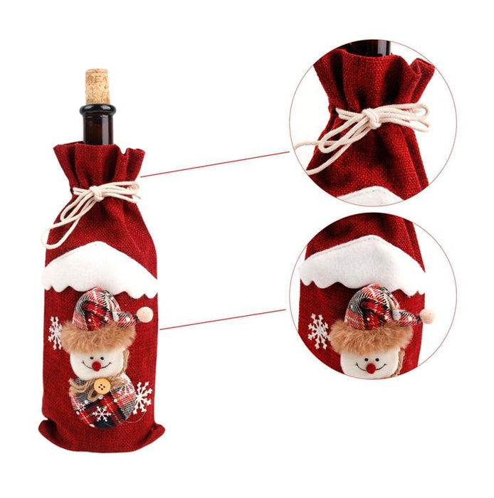 Christmas Decorations For Home Santa Claus Wine Bottle Cover