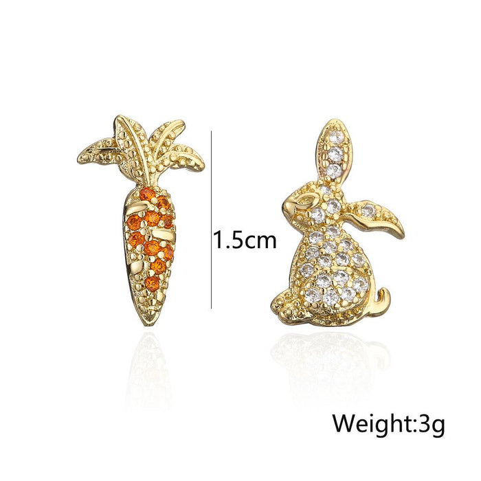 Sweet and Lovely Wind Rabbit Carrot Shaped Earrings