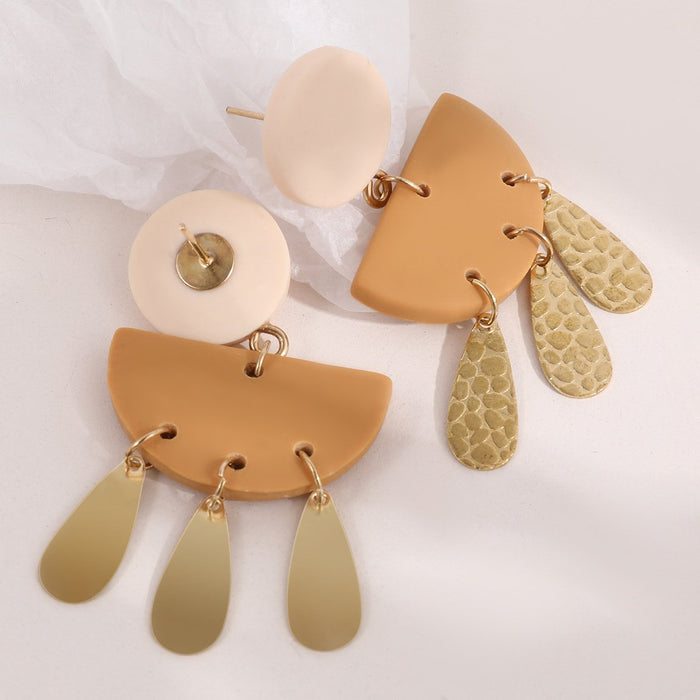 New Popular Semicircle Soft Ceramic Earrings