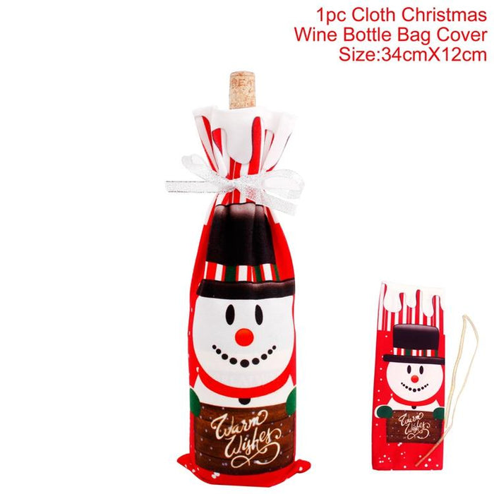 Christmas Decorations For Home Santa Claus Wine Bottle Cover