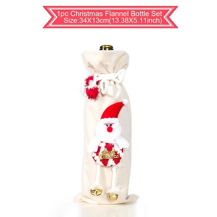 Christmas Decorations For Home Santa Claus Wine Bottle Cover