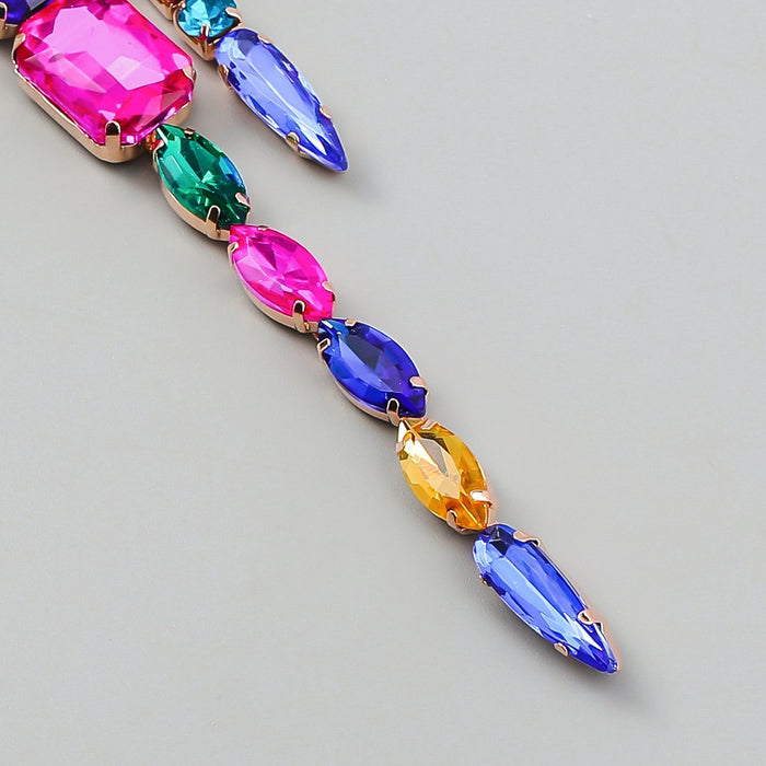 Women's Fashion Pendant Multicolour Rhinestone Earrings