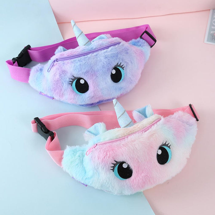 Unicorn Cartoon Plush Shoulder Bag | Purse For Girl