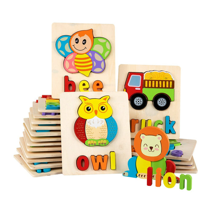 Children's Three-dimensional Cartoon Puzzle Wooden Toys