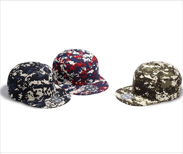 Camouflage colour Matching Flat Brim Hat Cotton Small Checkered Hat