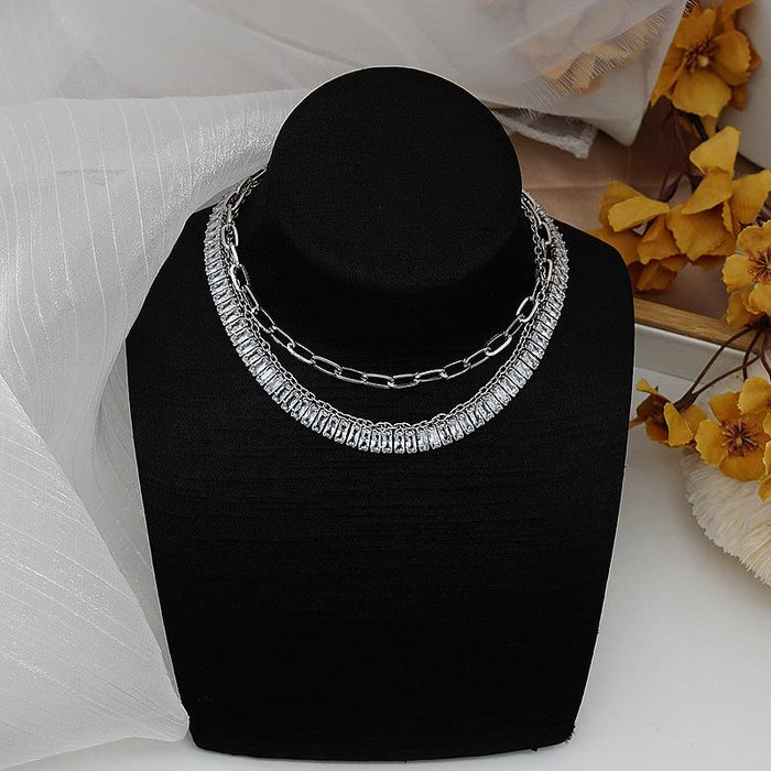 New Personality Fashion Zircon Necklace Clavicle Chain Ladies Necklace