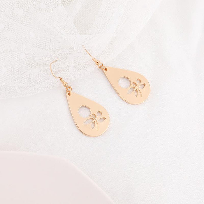 New Geometric Flower Hollow Temperament Earrings